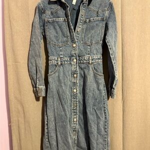Future Collective Denim button down dress size 2 new with tags